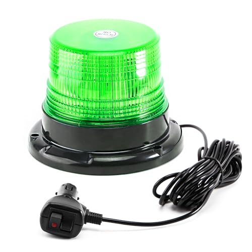 Green Rooftop Beacon Strobe Lights w/Magnetic Base, 1-Pcs - color: 1× Green