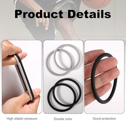 BOXOB 4pcs Patellar Tendon Support Straps, Silicone Knee Band Flexible Knee Patella Strap Patellar Tendon Knee Strap Brace Fixed Knee Stabilizer Rings for Running Basketball Sports Men Women
