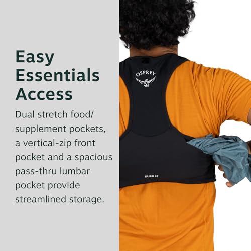 Osprey Duro LT Men's Running Hydration Vest with Hydraulics Soft Flasks - color: Black, size: Large