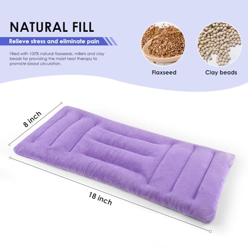 Microwave Heating Pad for Pain Relief, 8 x 18 Purple - color: Heat Pad04 -Purple