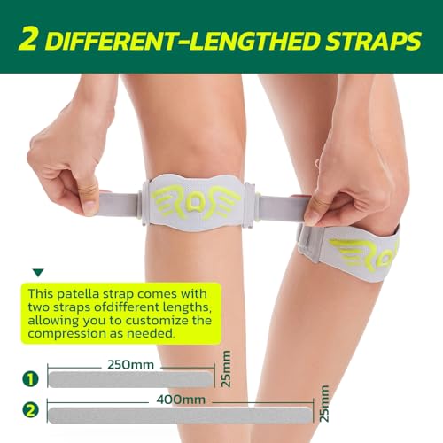 aoFIT 2 Pack Patella Knee Strap Band for Knee Pain Knee Support Patellar Stabilizer Braces Tendon Ergonomic Silicone Pad adjustable Compression for Running Jumping Squats Basketball All Activities