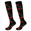 Junely Compression Socks for Women Knee High Funny Socks - color: A1-cherry