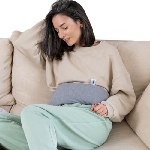 Ribcap Hot and Cold Water Wraps for Pain Relief | Light Grey | Hot Water Bottle with Cover | Extensive Coverage | Hands Free Strap | Lasting Heat & Cold | Leak Proof - color: Light Grey