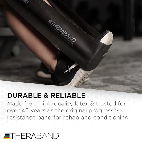 THERABAND Professional Resistance Band, Black Level 5 Special Heavy, 5 ft - color: Level 6 / Super Heavy - Black