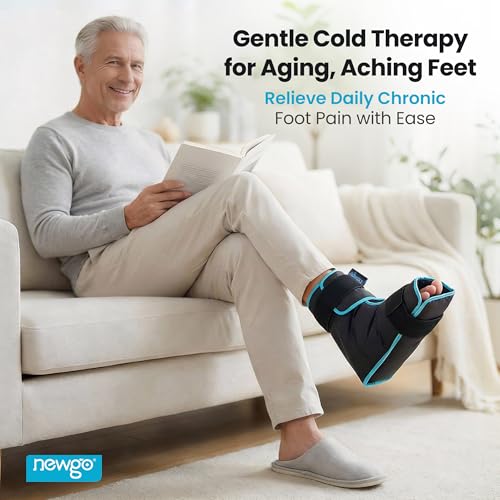 NEWGO Foot Ice Pack Wrap, Cold Compression for Plantar Fasciitis, Black - color: Black-1 Pack