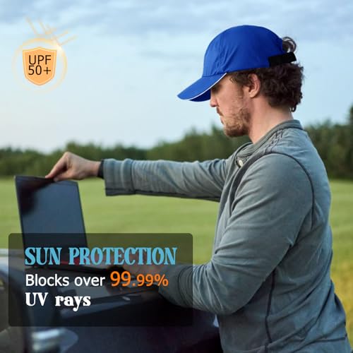 Waterproof Baseball Cap for Men Women UPF 50+ Quick-Dry Running Golf Hat - color: Blue