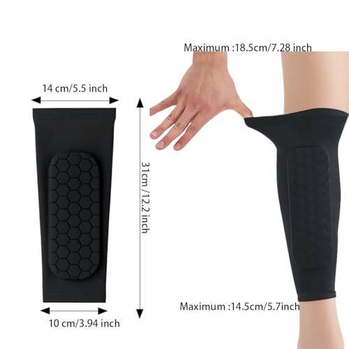 New Soft Shin Guards for Breathable & Anti-Slip Soccer Shin Pads with Honeycomb Protection for Football, Skateboard and Outdoor Activities - size: Large