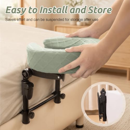 Massage Headrest for Bed, Head Holder & Face Cradle with Face Down Pillow - color: Green, size: Standard