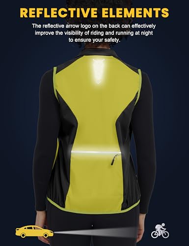 Little Donkey Andy Women's Windproof Stretch Vest Waterproof Sleeveless - color: Fluorescent Yellow, size: X-Small