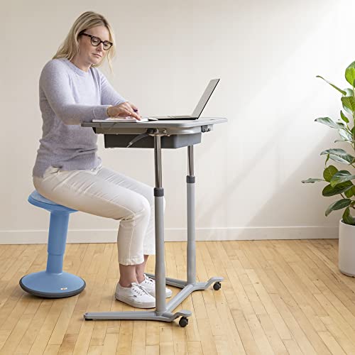 ECR4Kids Sitwell Wobble Stool with Cushion, Adjustable Height, Active Seating, Powder Blue - color: Powder Blue