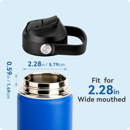 Straw Lid with Silicone Nozzle for Hydro Flask 12-64 oz Wide Mouth Bottles - color: 1 Pack