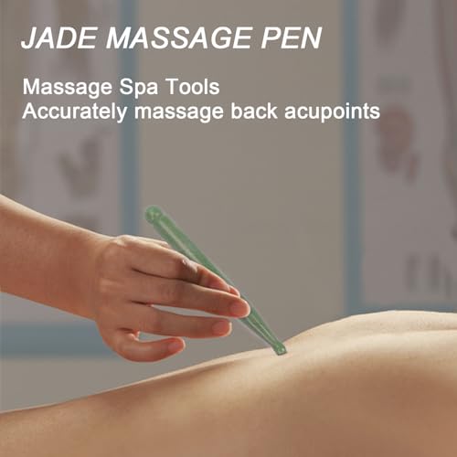 ideayard Jade Gua Sha Pen Trigger Point Massage Therapy Scraping Tool, Reflexology Acupressure Pen for Deep Tissue - color: Aventurine Quartz