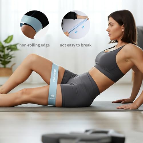 Silicone Resistance Bands, Wide Non-Slip Exercise Loop Bands - color: Pink, Blue, Green, Purple