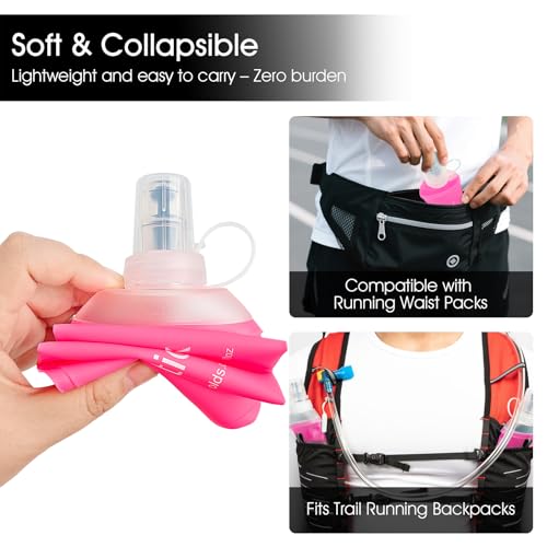 GUYI GYGYL Soft Flask, Collapsible Water Bottle for Sports, 500ml Pink - color: 500ml Pink