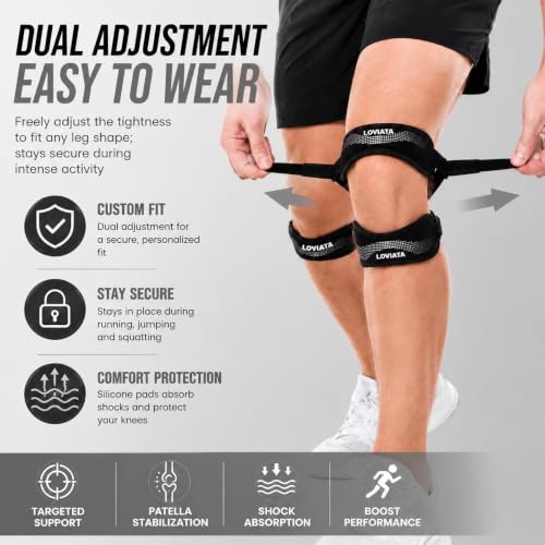 1 Pack Gray Dual Patella Knee Strap, Knee Pain Relief Support - color: Gray