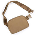 ODODOS Unisex Mini Belt Bag with Adjustable Strap Small Fanny Pack for Workout Running Traveling Hiking, Caramel - color: Caramel