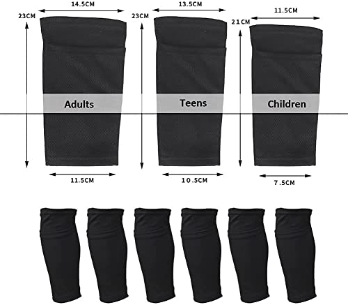 Soccer Shin Guard Sock,Leg Performance Support Football Compression Calf Sleeves with Pocket Can Holding Shin Pads,Comfort Breathable Youth Soccer Shin Guard Holders for Beginner or Elite Athlete - style: Large (1 Pair)