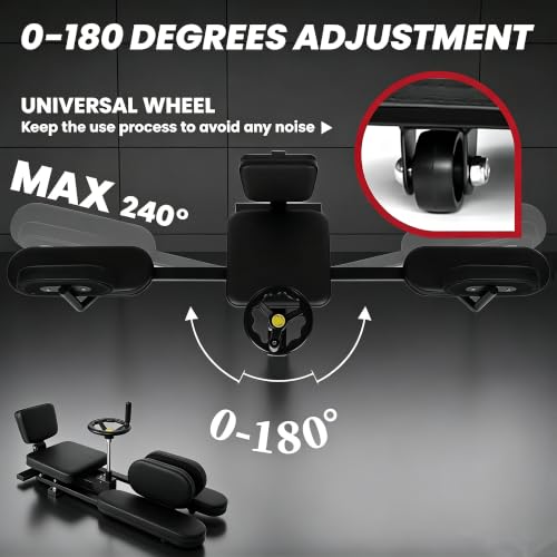 Adjustable Leg Split Machine for Hamstring & Hip Flexor, Stretching Tools for Dance and Gymnastics, Inner Thigh Trainer with Steel Frame, Black