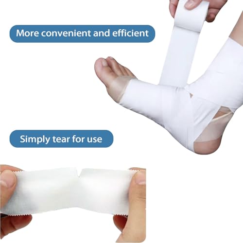 Athletic Tape White Sports 1.5 Inch 30 Feet Tearable 3 Rolls - size: 3 Rolls 1.5 Inch 30 Feet