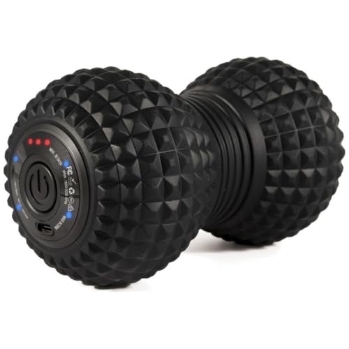 Vibrating Peanut Massage Ball, Deep Tissue Muscle Roller for Back and Spine, Neck, Legs and Feet, 3 Speeds Plus Pulse, USB C Rechargeable, FSA Eligible & HSA Approved