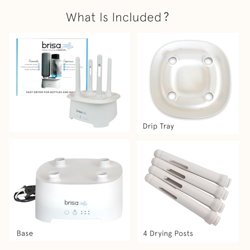 Brisa Rack: Powered Drying for reusables Bottles, Bags, and containers - Heated Air Drying Technology - Home Essential Drying Rack Kitchen Tool - White - color: White
