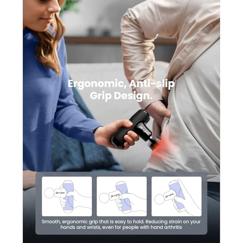 BOB AND BRAD Q2 Mini Massage Gun with Heat for Muscle Relief, Pocket-Sized - color: Space Black