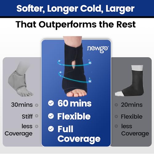 NEWGO Foot Ice Wrap, 60-Min Cold Therapy for Heel Pain & Plantar Fasciitis