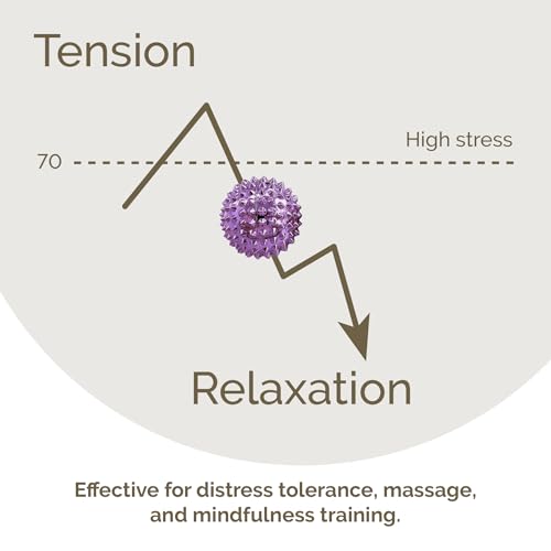 2X Spiky DBT Skill Balls | Magnetic Stress Relief Balls | Spiky Massage Balls for Relaxation, Tension Release, Focus & Mobility (Purple, 1.25 inch) - color: Purple, size: 1.25 Inch