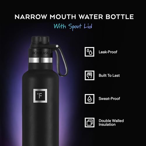 IRON °FLASK 24 oz Narrow Mouth Water Bottle with Spout - color: Aurora