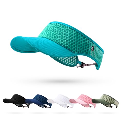 LONGLONG Sports Sun Visor Hat with Non-Slip Toggle Breathable for Women Men - color: Teal