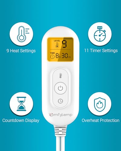 Comfytemp Weighted Heating Pad for Period & Back, FSA XL Heat Pad, 12"x24" - color: Light Blue