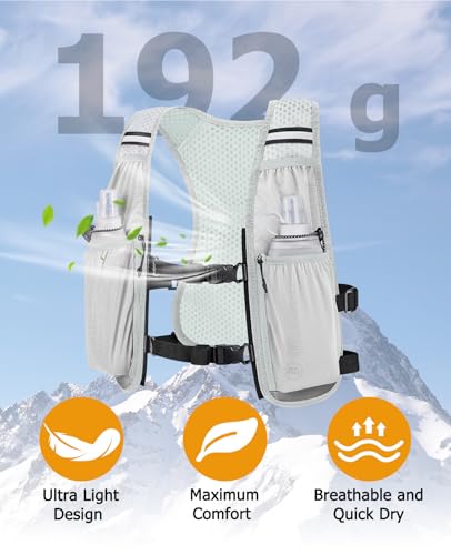 NOOLA Running Vest for Women Men Lightweight with Dual 500ML Soft Flasks
