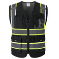 Safety Vest for Men Women with Pockets,EK176,Black,M - color: 176-black, size: Medium