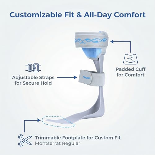 AFO Drop Foot Brace - Lightweight & Moldable Stabilizer Brace for Men and Women, Trimmable Foot Drop Support for Stroke, MS, Hemiplegia, Fits Inside Most Shoes (Medium, Right) - size: Medium