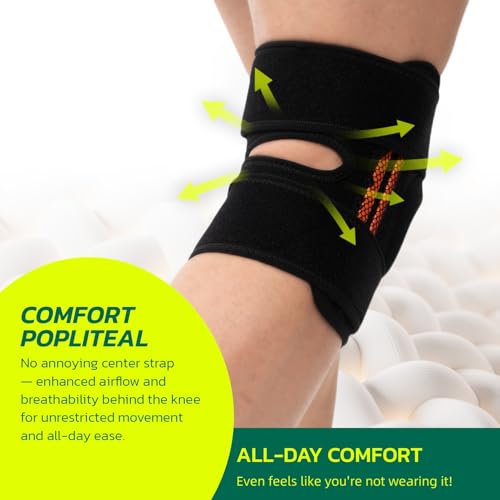 AOFIT Knee Brace for Men & Women – Dual Side Stabilizers & Patella Gel Pad, 4-Way Adjustable Wraparound Support for Knee Pain Relief, Fast Recovery, Running, Sports Black