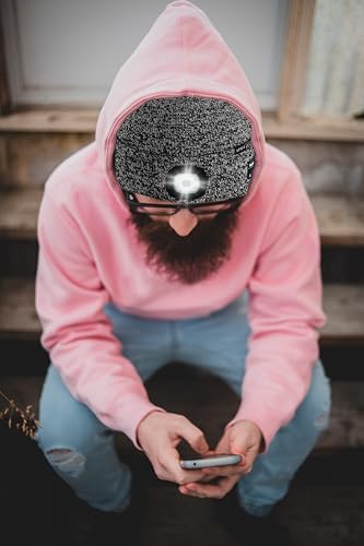 ATNKE LED Lighted Bluetooth Beanie Hat,USB Rechargeable 4 LED Wireless Music Running Headlamp Cap Gift for Men and Women - color: #Blended Black White