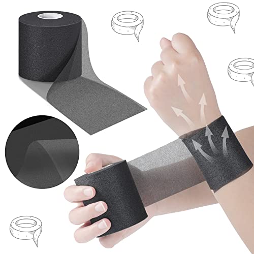 Nuanchu 24 Rolls Prewrap Athletic Tape, 2.75 in x 30 yd, Black - color: Black