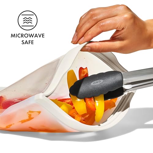 OXO Good Grips Silicone Reusable Bag - Stand-Up Quart (32 oz), Oat - color: Oat, size: Quart (32 oz)