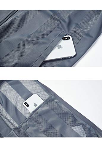 Flygo Men's Summer Casual Lightweight Breathable Mesh Cycling Travel Zip Vest - color: Grey, size: Medium