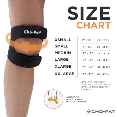 Cho-Pat Dual Action Knee Support Strap for Tendonitis & Knee Pain, Large - size: Large