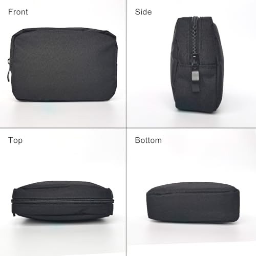 Small Makeup Bag For Purse, 2 Pack Nylon Travel Toiletry Pouch - color: Small Black
