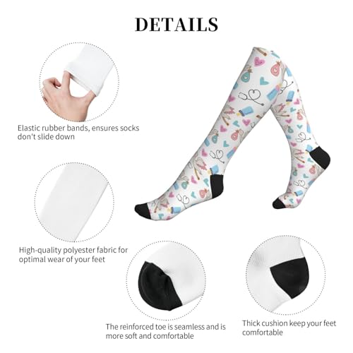 FREEHOTU Compression Knee High Socks for Women/Men Circulation 15-20 Mmhg - color: Special Delivery