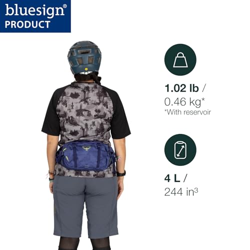 Osprey Seral Biking Waist Pack with Hydraulics Reservoir for Men & Women, Hydration Belt with Water Bladder - color: Raven Black, style: 4l