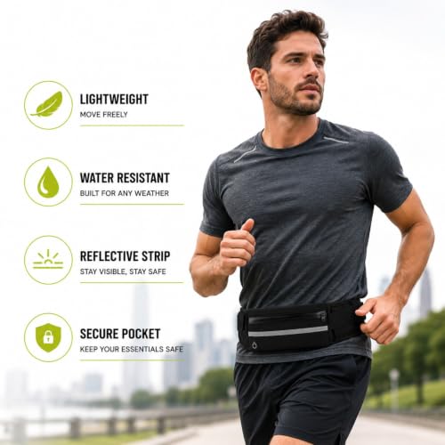 Sport Waist Pack Hydration Running Belt with Water Bottle Holder - color: Green