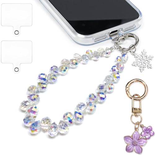 C.J.M.K Beaded Phone Wristband, Lanyard Chain - color: 08-rainbow