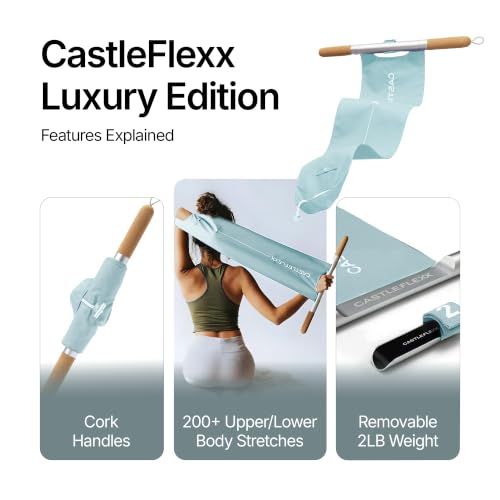 CastleFlexx Mobility and Full Body Strengthening Device - color: Aqua, size: Standard 5'0 - 5'8