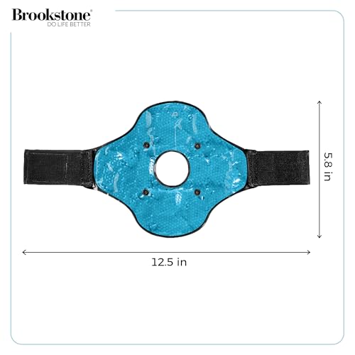 Brookstone Knee Ice Pack Wrap with Silica Beads - Hot & Cold Therapy for Pain Relief - Reusable Ice Packs for Knees for Swelling, Injuries & Post-Surgery Recovery, Ideal Mothers Day Gift, Azure Blue - color: Azure Blue