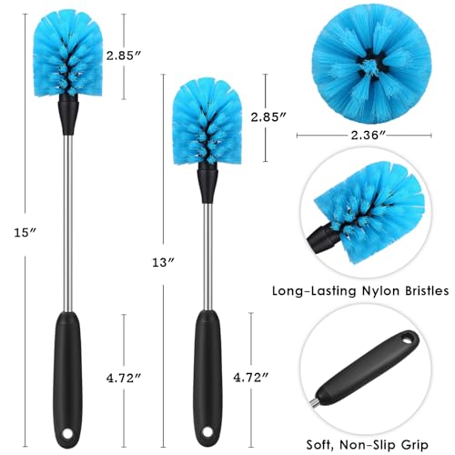 MOSOLAN Stainless Steel Water Bottle Cleaning Scrubbing Brush, 13 in - size: 13 Inch (Pack of 2)