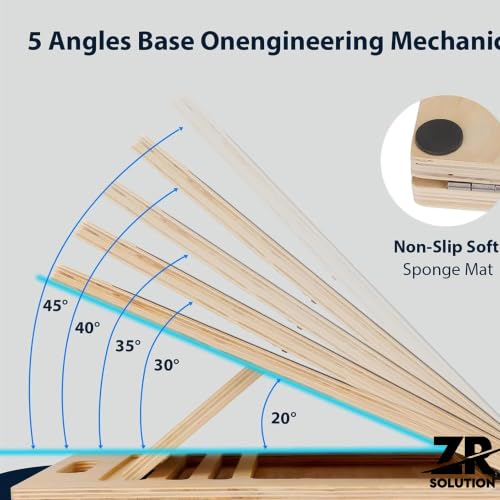 Slant Board 5 Angles Adjustable Incline Board Calf Stretching Portable Wooden Slant Board Non-Slip Incline Wedge Stretcher Squats Physical Therapy Foot Leg Knees Toes Heel Ankle Mobility Training