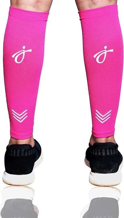 Calf Compression Sleeves For Men And Women - Shin Splint Compression Sleeve - Calf Brace Running, Cycling, Football - color: Pink, size: Small